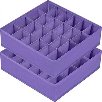 2 Pack Sock and Underwear Drawer Organizer with 24 Cells