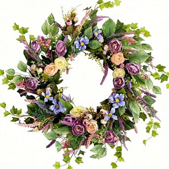 24" Peony Lavender Wreath Farmhouse Wedding Decor