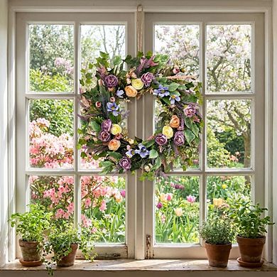 24" Peony Lavender Wreath Farmhouse Wedding Decor