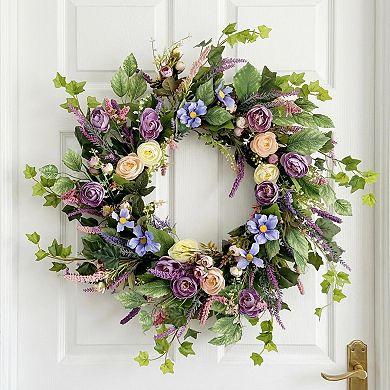 24" Peony Lavender Wreath Farmhouse Wedding Decor