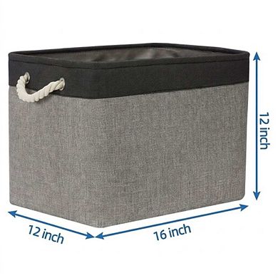 Large Fabric Storage Baskets with Handles 2 Pack