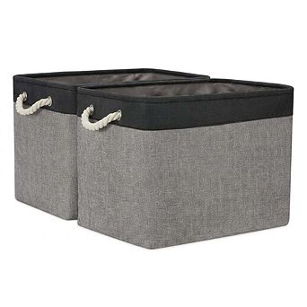 Large Fabric Storage Baskets with Handles 2 Pack