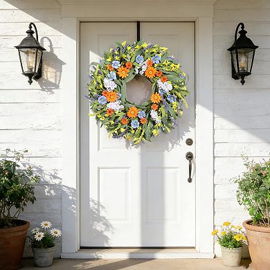 24", Spring Lavender Floral Wreath Door Decor