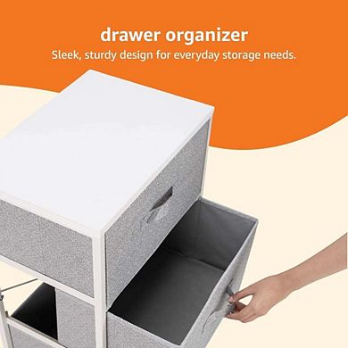 Fabric 4 Drawer Storage Organizer Unit for Closet Bedroom