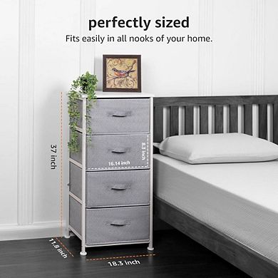 Fabric 4 Drawer Storage Organizer Unit for Closet Bedroom