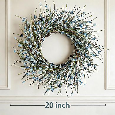 20inch Artificial Forsythia Wreath Front Door Wedding Home Decor