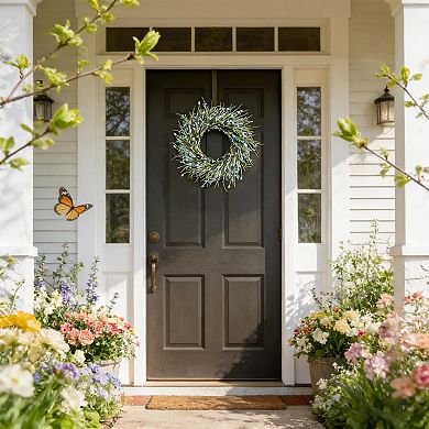 20inch Artificial Forsythia Wreath Front Door Wedding Home Decor