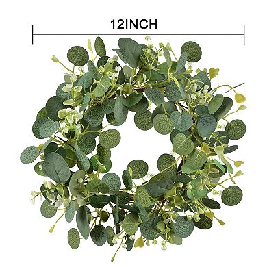 12" Eucalyptus Wreaths Artificial Leaf Berries Front Door Decor