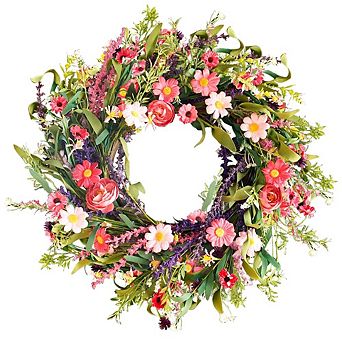 22 Inch Spring Wreath Lavender Wildflower Farmhouse Decor