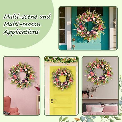 22 Inch Spring Wreath Lavender Wildflower Farmhouse Decor