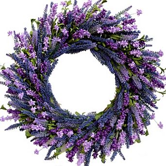 26-inch Lavender Forsythia Wreath Door Decor Rustic Farmhouse