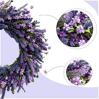 26-inch Lavender Forsythia Wreath Door Decor Rustic Farmhouse