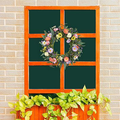 20" Artificial Spring Wreath Flower Door Home Party Wedding Decor