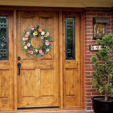 20" Artificial Spring Wreath Flower Door Home Party Wedding Decor