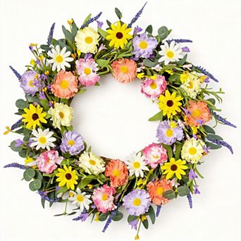 22 in Spring Lavender Eucalyptus Wreath Front Door Decor