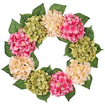 24'' Spring Hydrangea Wreath Floral Door Decor