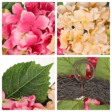 24'' Spring Hydrangea Wreath Floral Door Decor