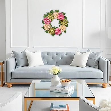 24'' Spring Hydrangea Wreath Floral Door Decor
