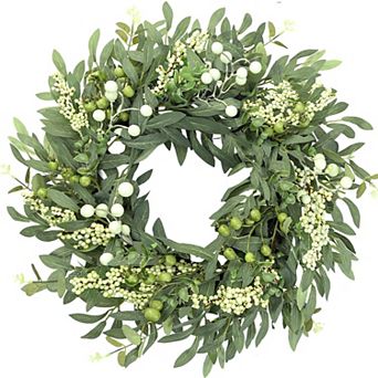 21 Inch Eucalyptus Wreath Greenery Berries Farmhouse Decor