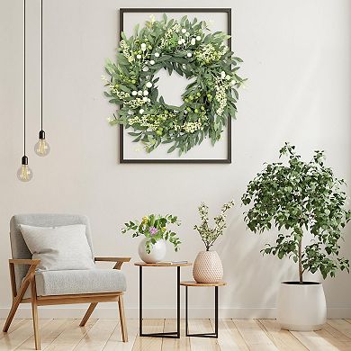 21 Inch Eucalyptus Wreath Greenery Berries Farmhouse Decor