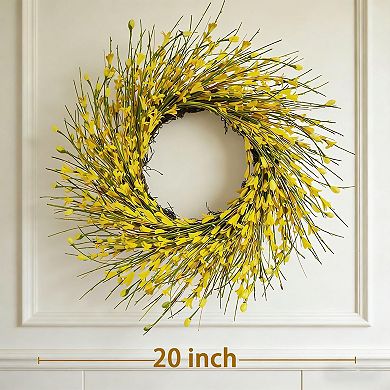20inch Artificial Forsythia Wreath Home Decor Doll Fit