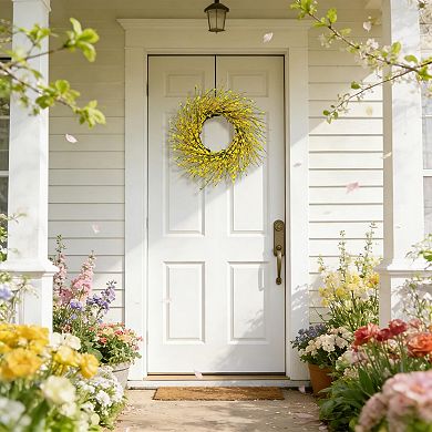 20inch Artificial Forsythia Wreath Home Decor Doll Fit