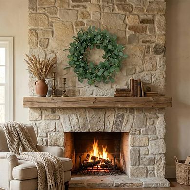 24" Eucalyptus Wreath Artificial Greenery Olive Leaves Berries Farmhouse Decor