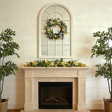 16 Inch Eucalyptus Berry Wreath Front Door Greenery Spring Farmhouse Decor