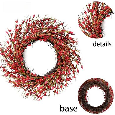 18in Artificial Forsythia Wreath Door Wedding Wall Decor