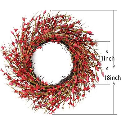 18in Artificial Forsythia Wreath Door Wedding Wall Decor