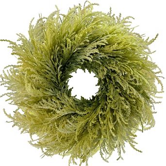 28-inch Spring Farmhouse Cypress Pampas Wreath