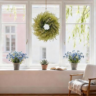 28-inch Spring Farmhouse Cypress Pampas Wreath