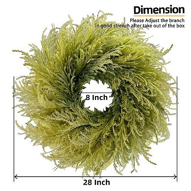 28-inch Spring Farmhouse Cypress Pampas Wreath