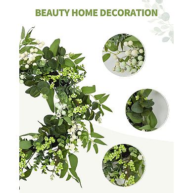 20 Inch Eucalyptus Berry Wreath Silk Greenery Farmhouse Door Decor