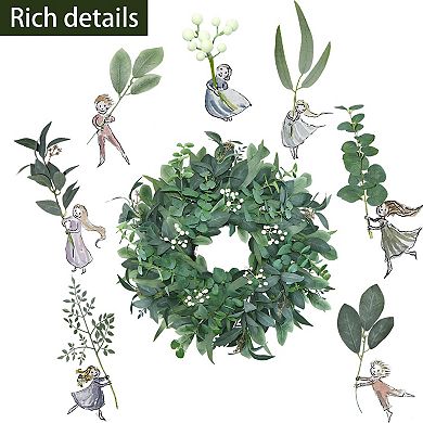 24" Eucalyptus Wreath Berries Front Door Farmhouse Decor
