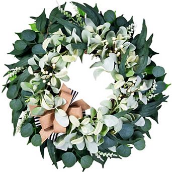 22" Artificial Eucalyptus Wreath Front Door Decor