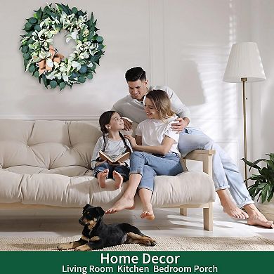22" Artificial Eucalyptus Wreath Front Door Decor