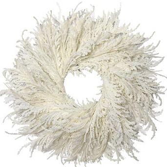 28-inch Spring Boho Pampas Grass Cypress Wreath