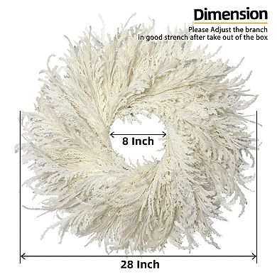 28-inch Spring Boho Pampas Grass Cypress Wreath