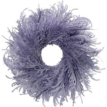 28-inch Farmhouse Cypress Wreath Faux Pampas Grass Door Decor