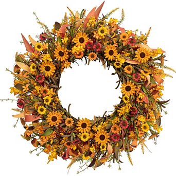 22" Fall Wreath Artificial Front Door Porch Thanksgiving Harvest