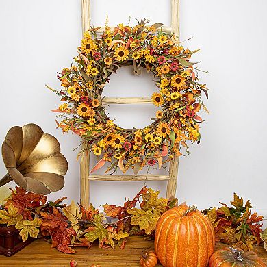 22" Fall Wreath Artificial Front Door Porch Thanksgiving Harvest