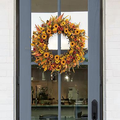 22" Fall Wreath Artificial Front Door Porch Thanksgiving Harvest