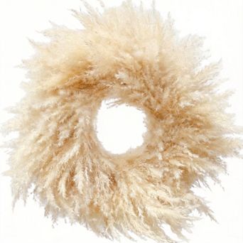 23"Pampas Grass Wreath Dried Boho Rustic Farmhouse Decor