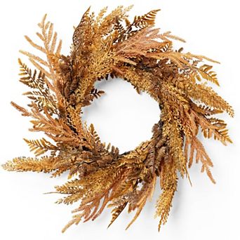 16inch Fall Wreath Pine Pinecone Wheat Farmhouse Decor