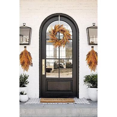 16inch Fall Wreath Pine Pinecone Wheat Farmhouse Decor
