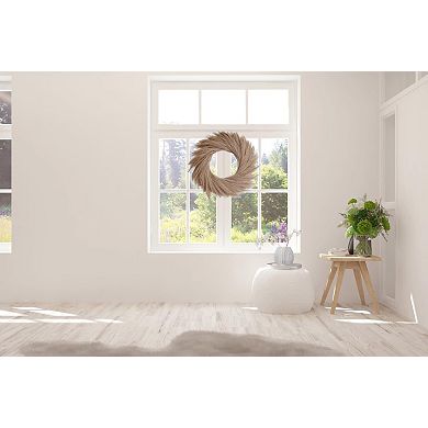 27'' Artificial Pampas Grass Wreath UV Resistant Faux Fluffy Boho Farmhouse Decor