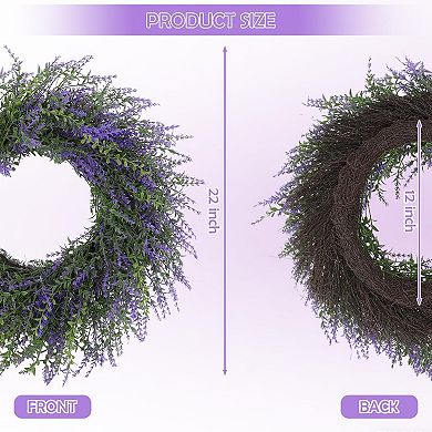 22-inch Lavender Eucalyptus Wreath Home Decor