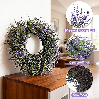 22-inch Lavender Eucalyptus Wreath Home Decor