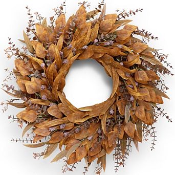 26" Eucalyptus Wreath Front Door Artificial Outdoor Farmhouse Home Fall Decorations